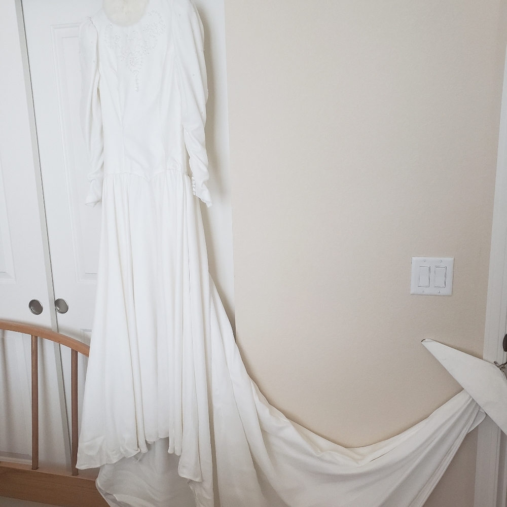 1988 velvet fur  princess style wedding dress